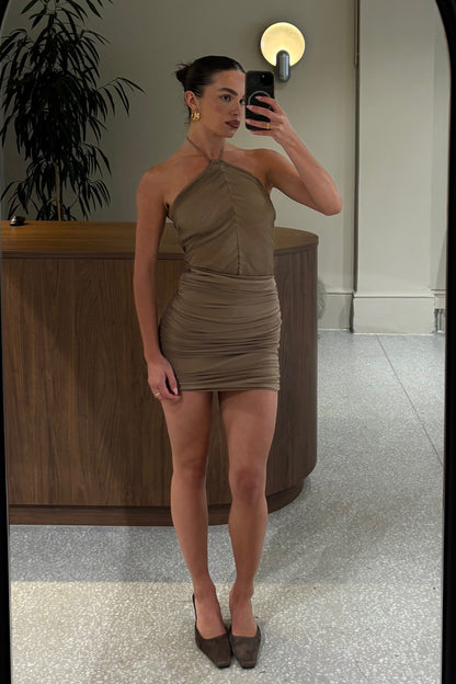 Jessie Mini Dress Stone - FINAL SALE