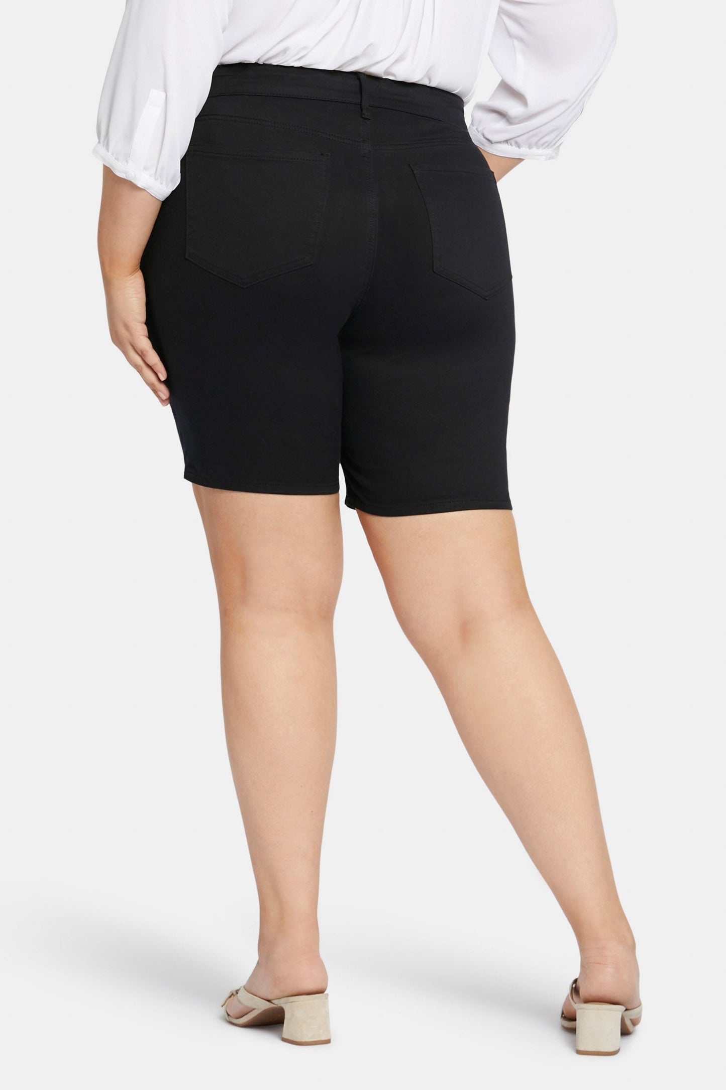 Ella Denim Shorts In Petite Plus - Black