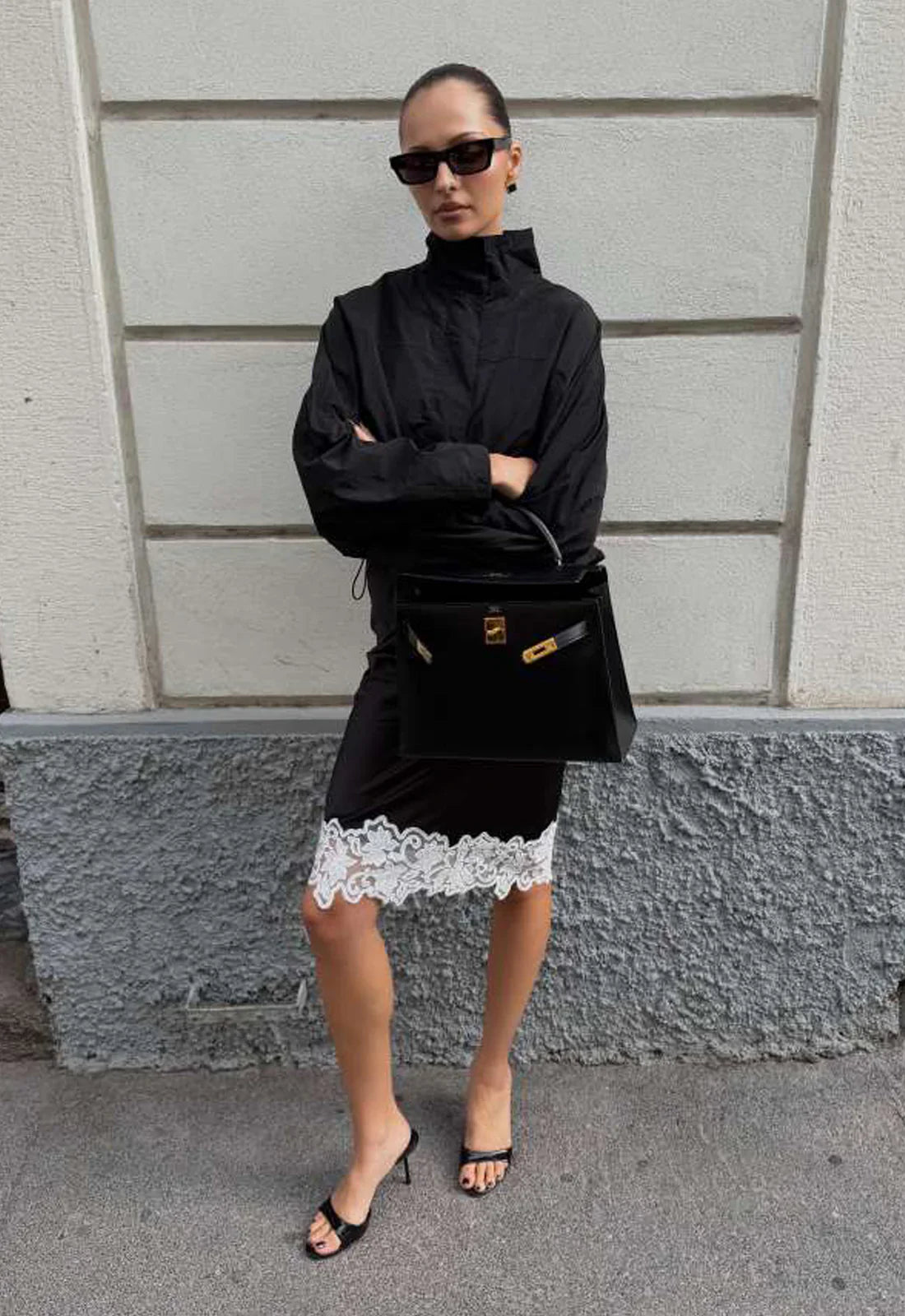 Anchored Midi Skirt Noir