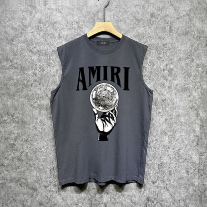 Amiri tank top hand held planet printing