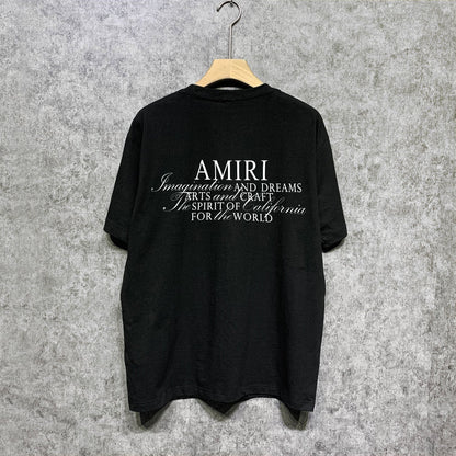 Amiri t shirts hollywood artistic font print short sleeve tee
