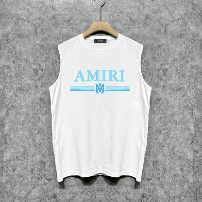 Amiri tank top colorfulletter horizontal stripprinting