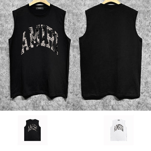 Amiri tank top with cracked letterprinting
