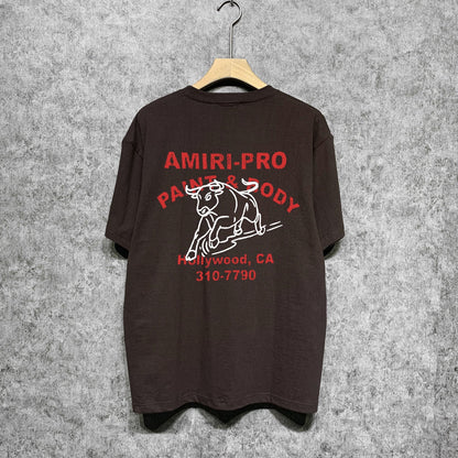 Amiri t shirts bull printing short sleeve