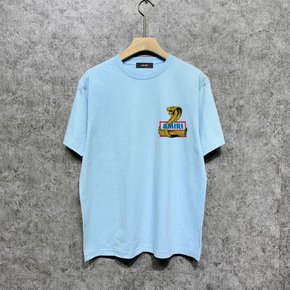 Amiri t shirts king cobra gold printing short sleeve