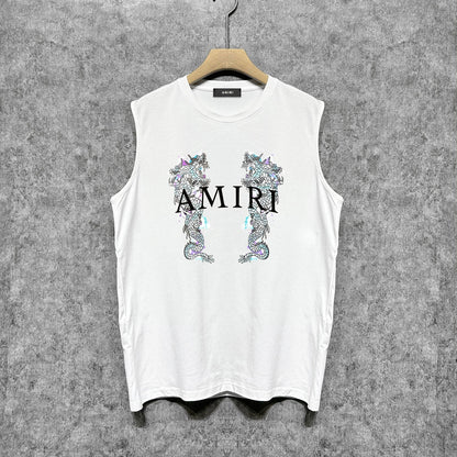 Amiri tank top double dragon print
