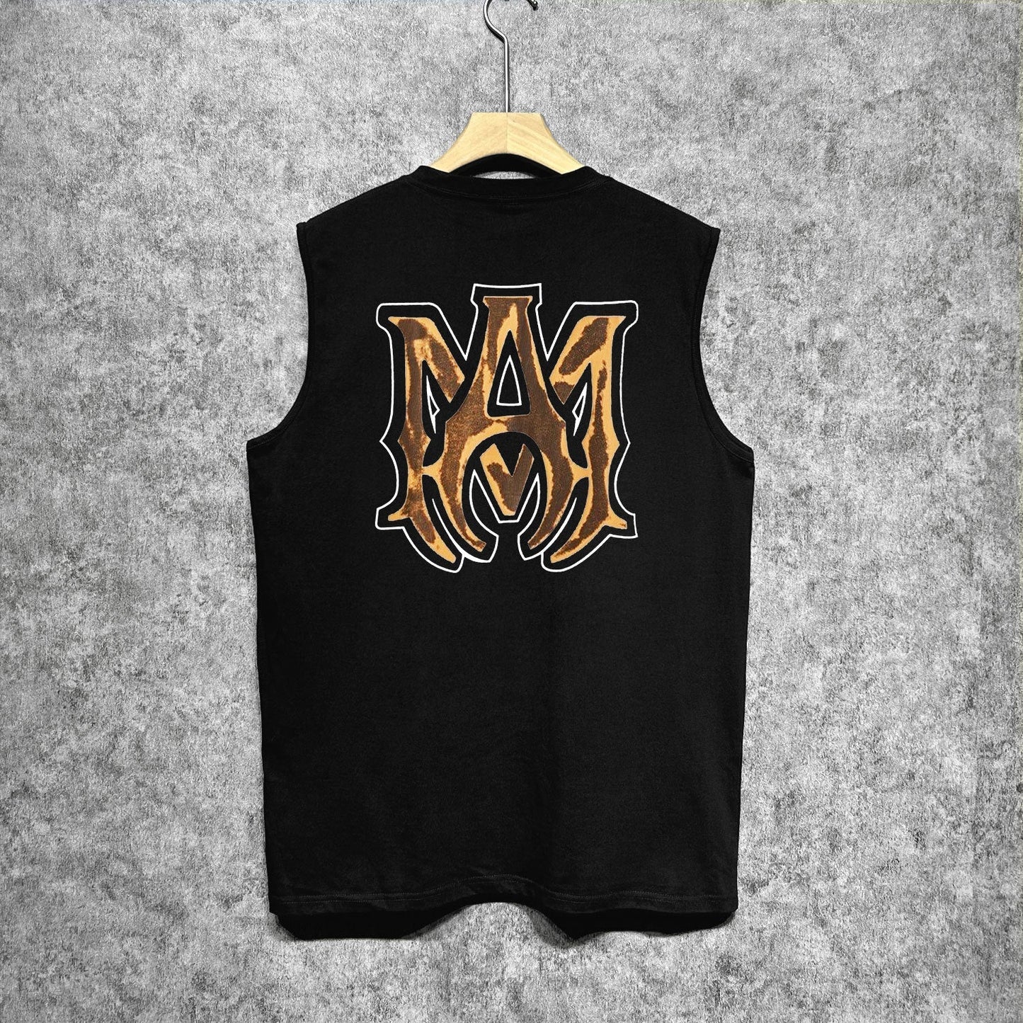 Amiri tank top splashed paint skeleton printing