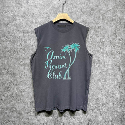 Amiri tank top coconut tree bird printing