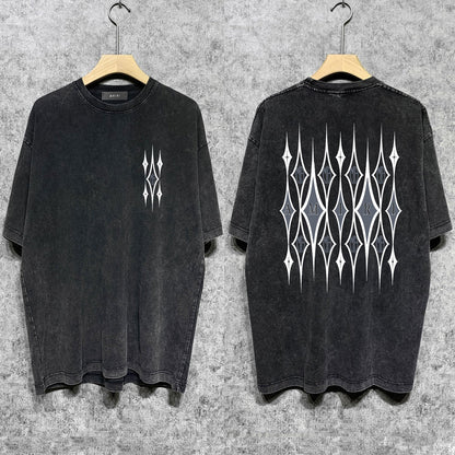 Amiri Washed Distressed T Shirt Printed Trendy Pure Cotton