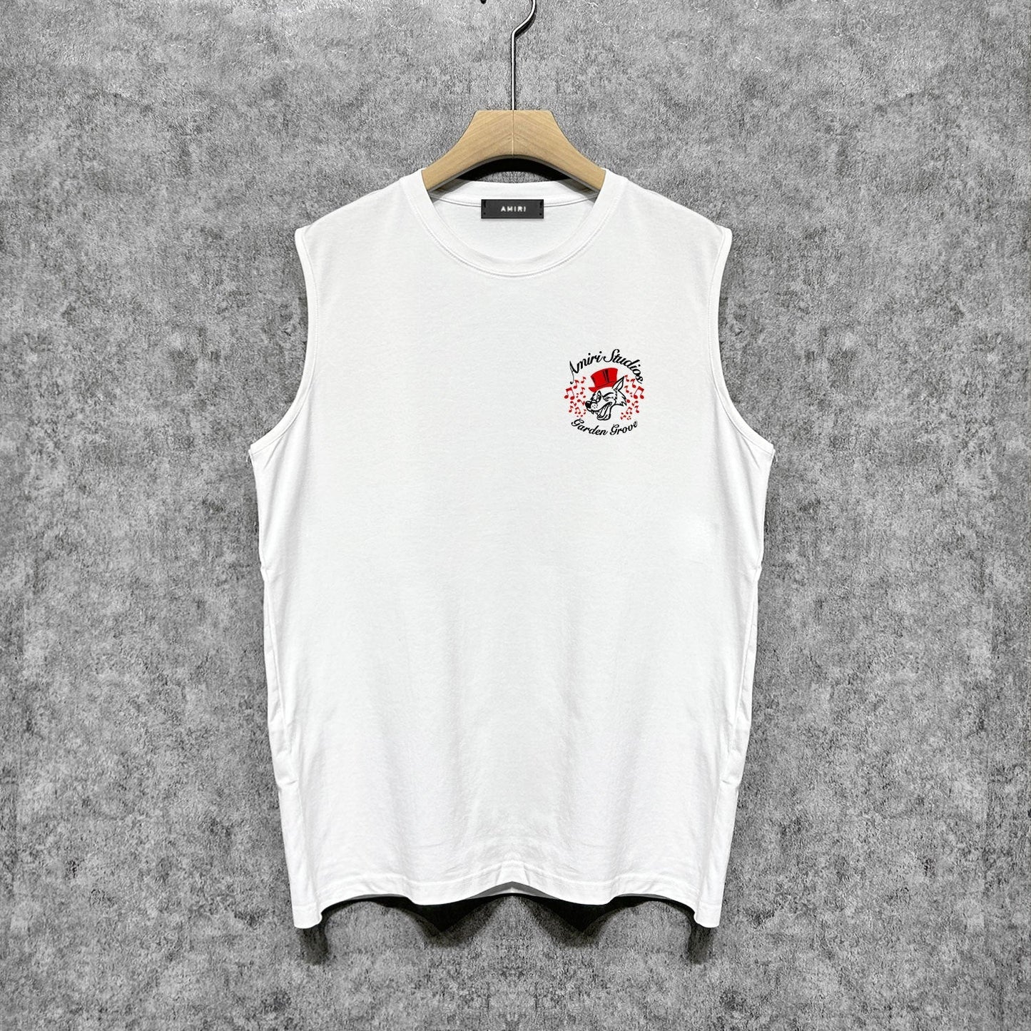 Amiri tank top hat big gray wolf printing
