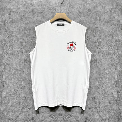 Amiri tank top hat big gray wolf printing