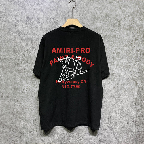 Amiri t shirts bull printing short sleeve