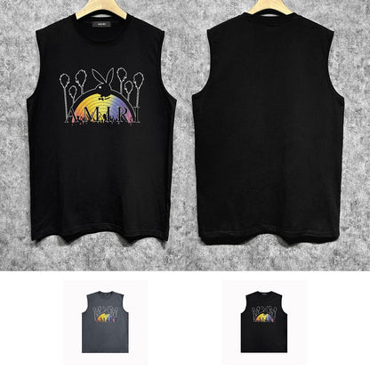 Amiri tank top rabbit rainbow printing