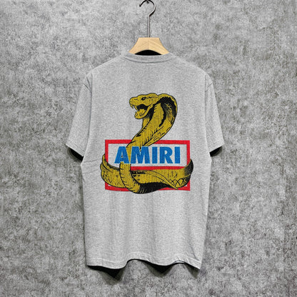 Amiri t shirts king cobra gold printing short sleeve