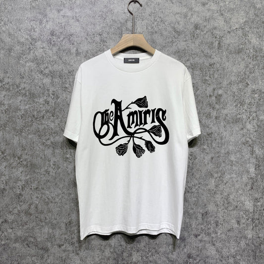Amiri t shirts morning glory printing short sleeve