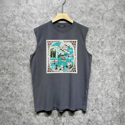Amiri tank top water estate printing