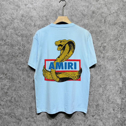 Amiri t shirts king cobra gold printing short sleeve